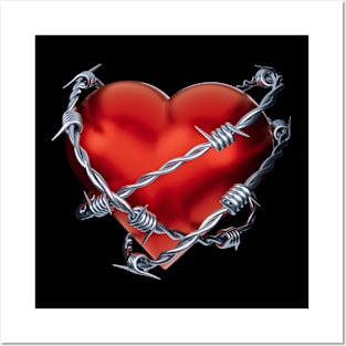 Heart with barbed wire Y2K Posters and Art